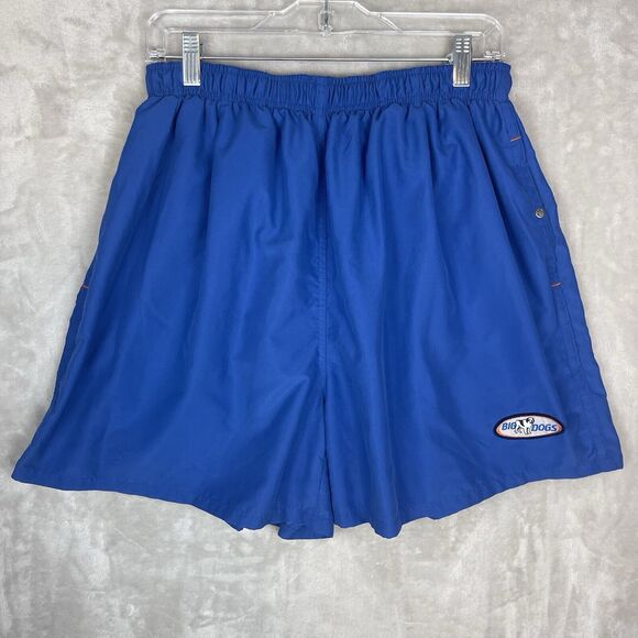 90s Y2K Big Dogs Men's Size XL Swim Shorts Trunks Lining Swimwear White Lotus